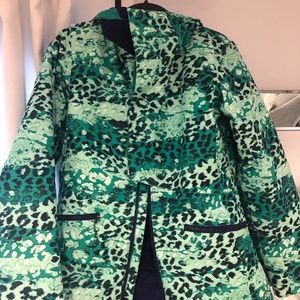The North Face insulated hooded animal print coat